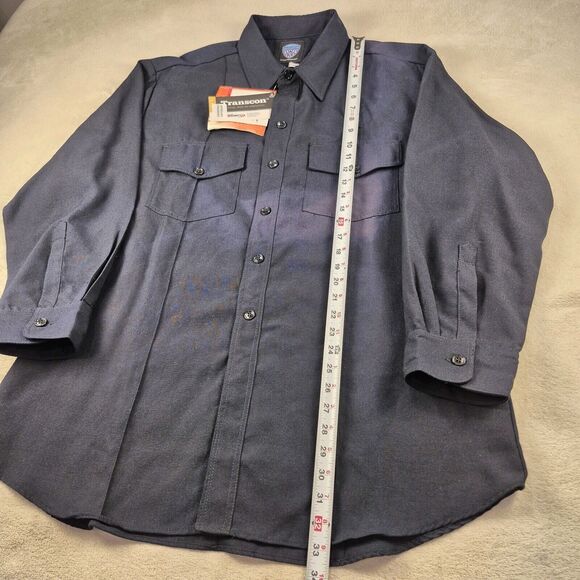 Transcon Tactical Uniform Flame-Resistant Button Down Up Shirt XXL Navy Defects - Picture 3 of 9
